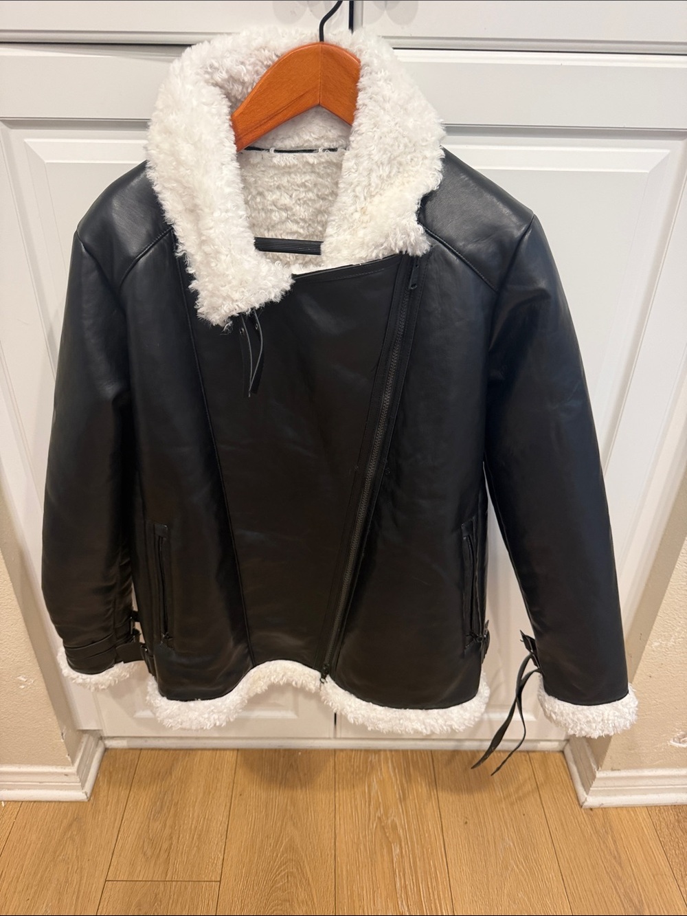 Alp N Rock Black Jacket with White Sherpa Trim